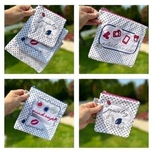 Three piece cosmetic, jewelry and electronic travel bags